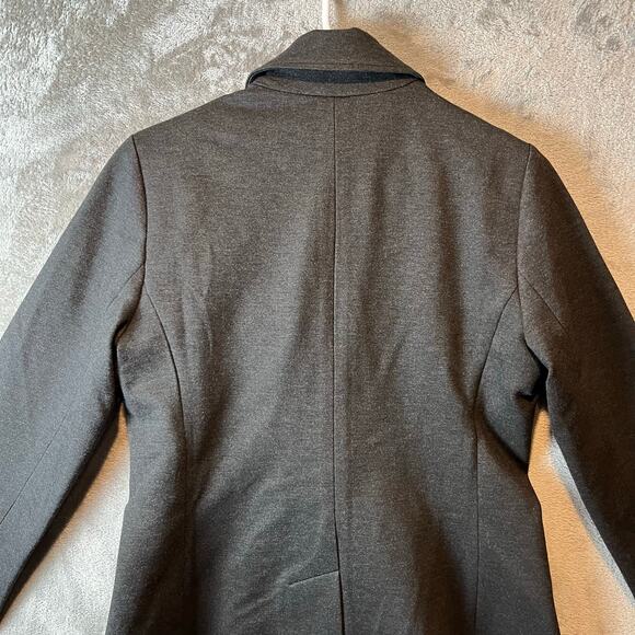 Spanx Perfect Asymmetrical Tailored Blazer Charcoal‎ Heather Ponte Sz Medium New - Picture 3 of 7